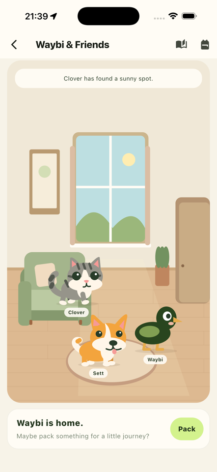 Waybi, Clover and Sett in their room